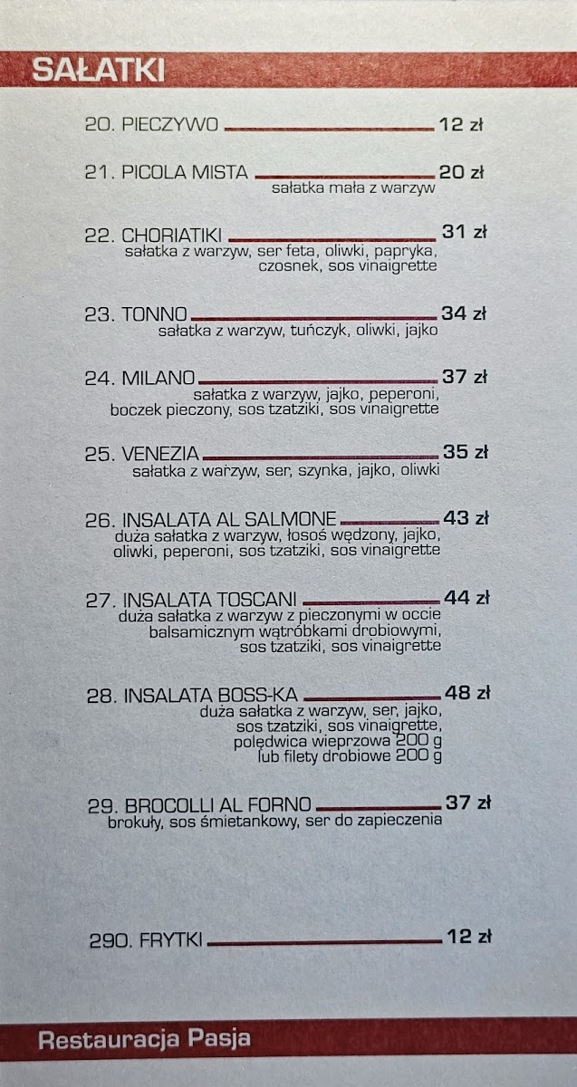 Menu Pasja. Restauracja-3