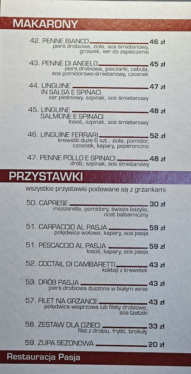 Menu Pasja. Restauracja-4