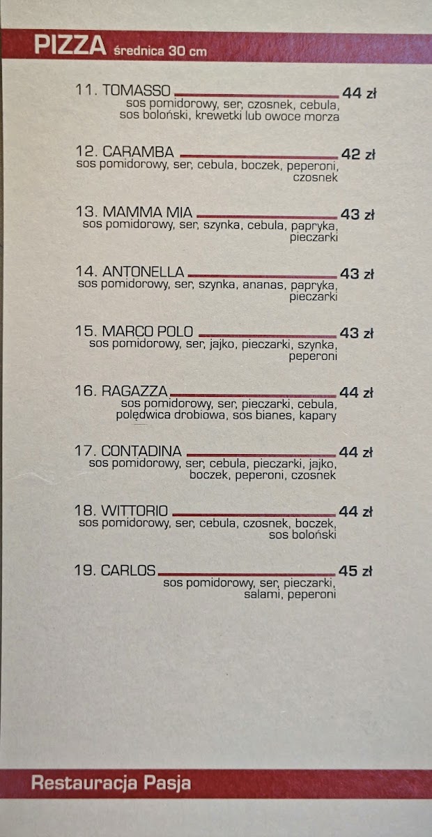 Menu Pasja. Restauracja-5