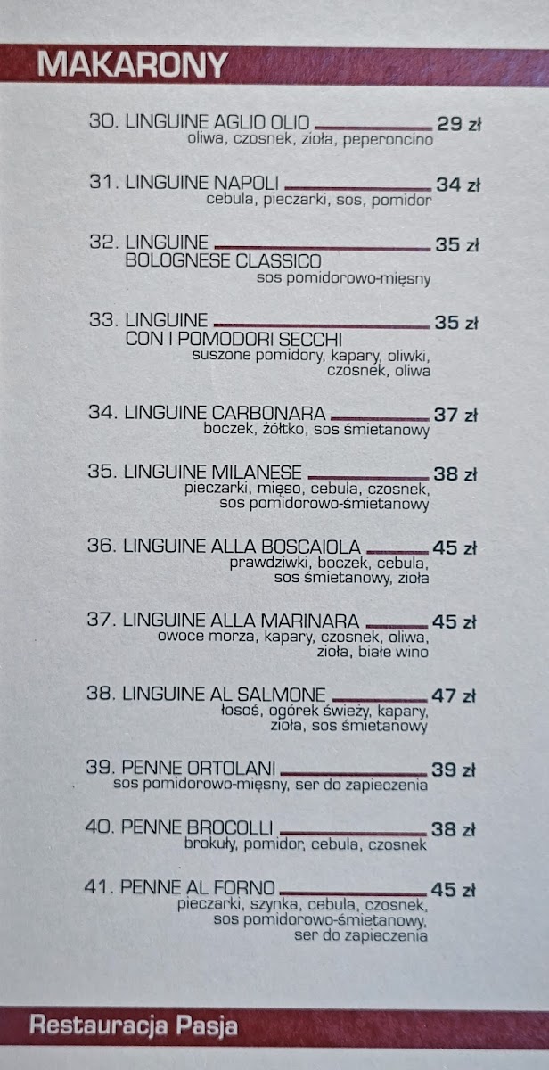 Menu Pasja. Restauracja-6