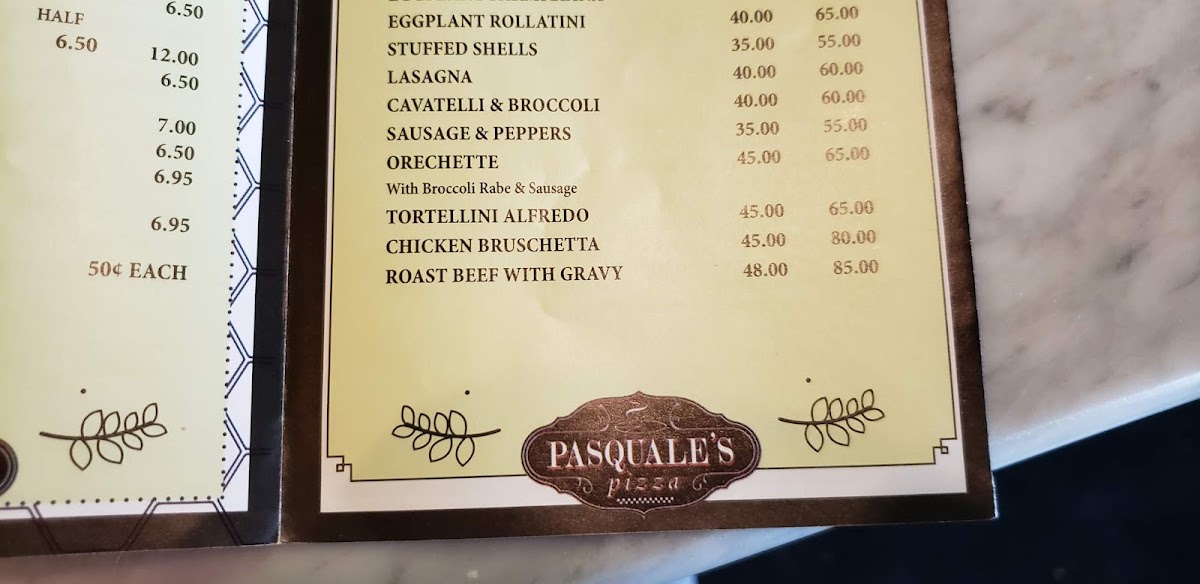 Menu Pasquale's-1