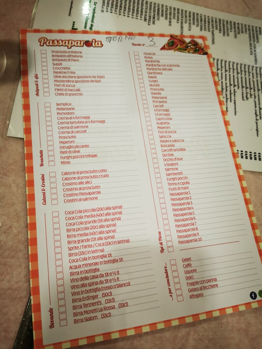 Menu Passaparola-3