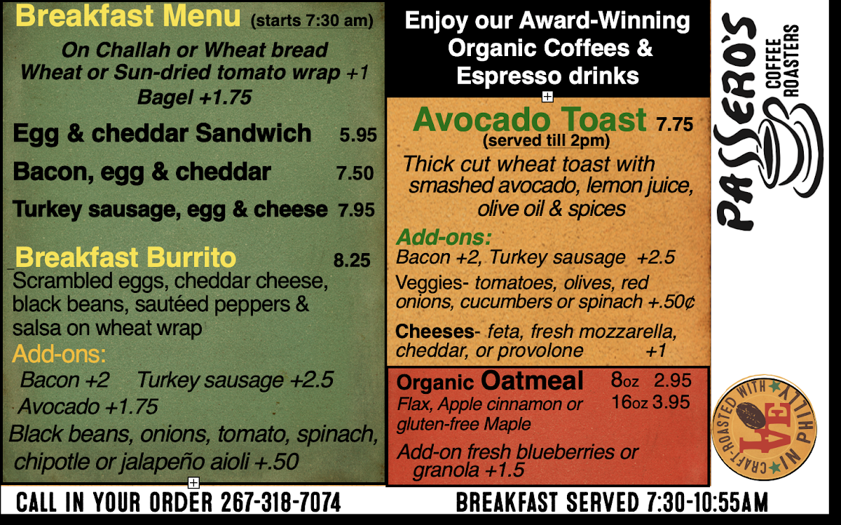 Menu Passero's Coffee Roasters-3