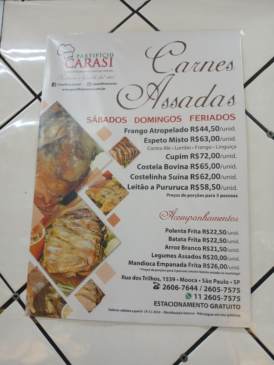 Menu Pastifício Carasi-1
