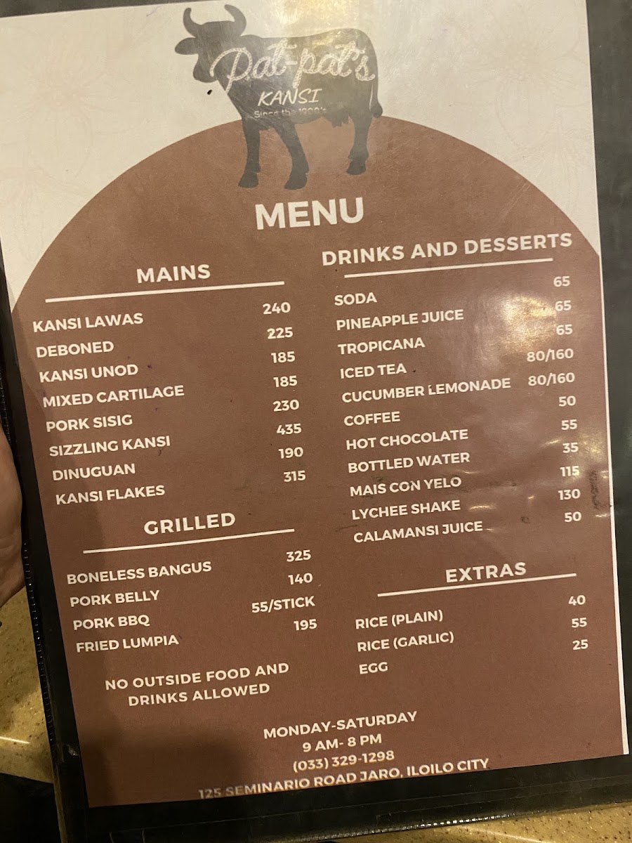 Menu Pat-Pat's Kansi House-1