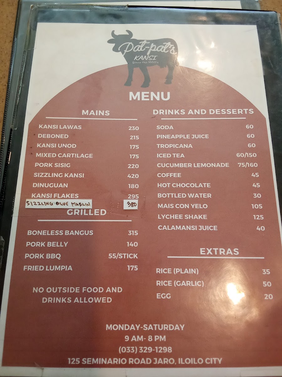 Menu Pat-Pat's Kansi House-10