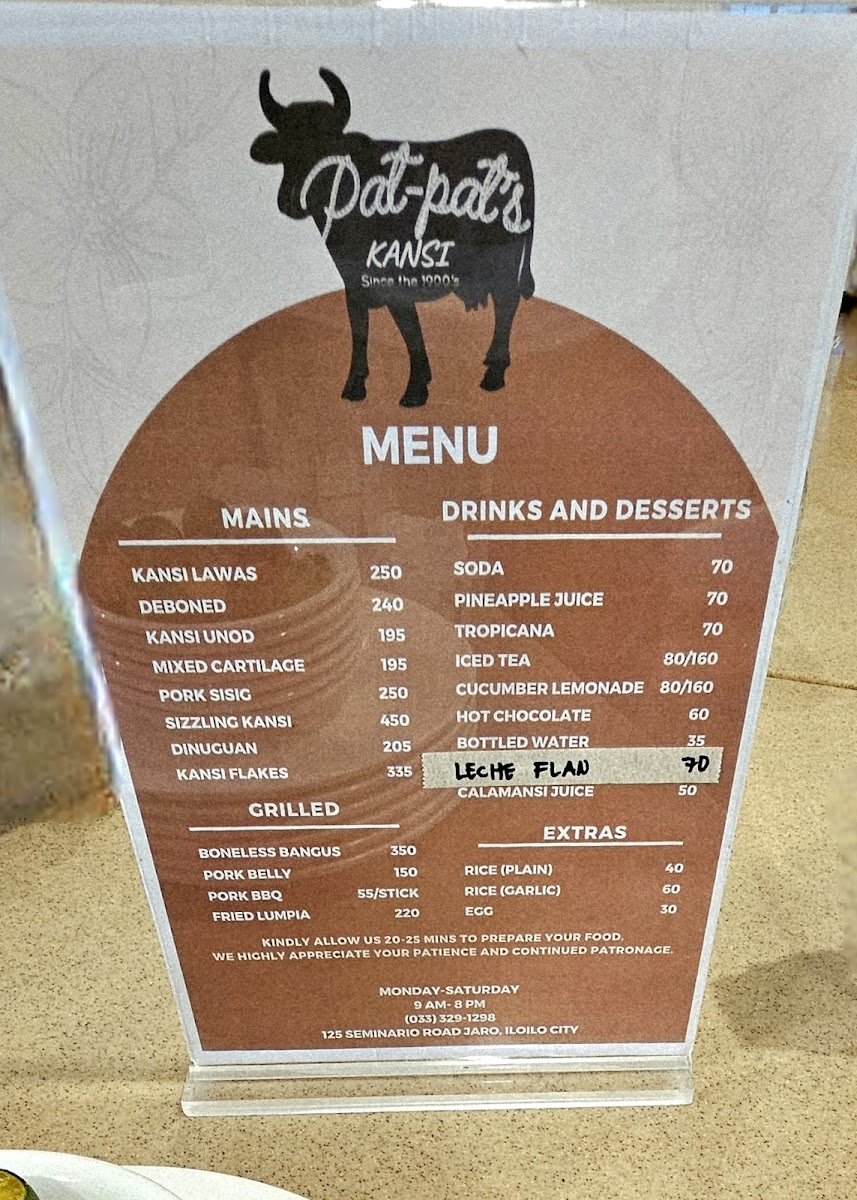 Menu Pat-Pat's Kansi House-2
