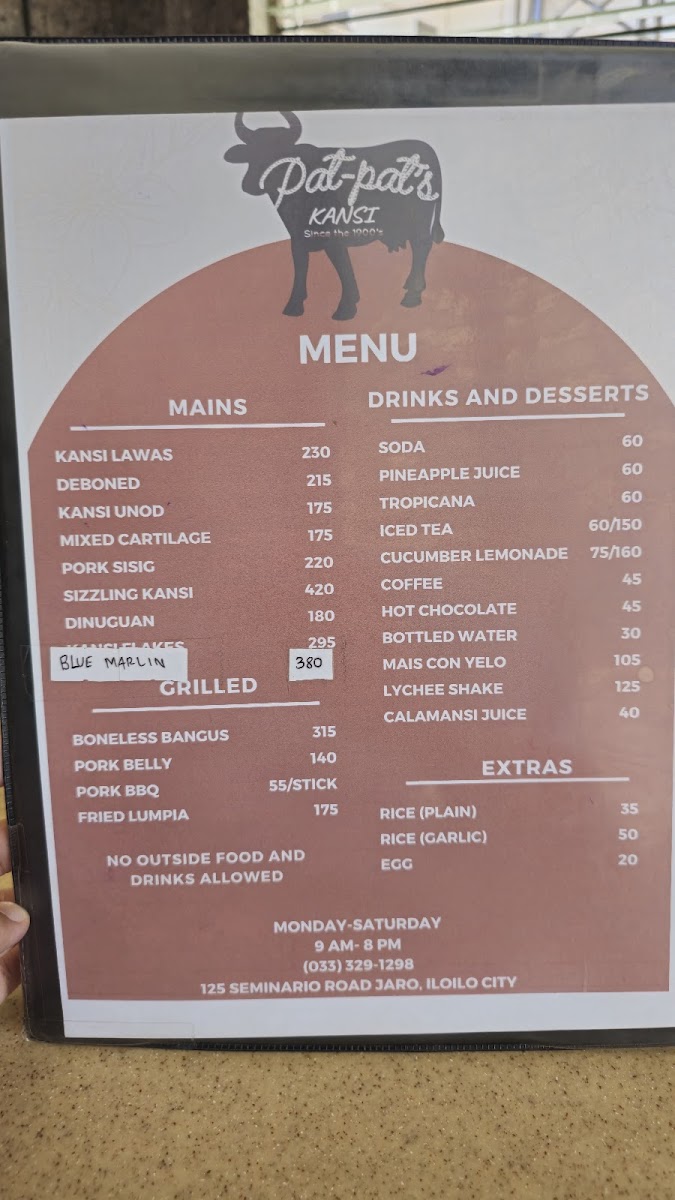 Menu Pat-Pat's Kansi House-9