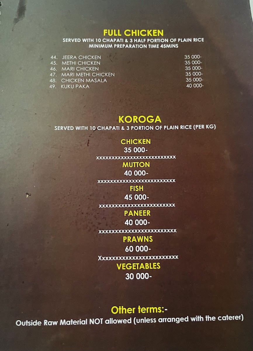 Menu Patel Brotherhood Dar Es Salaam ( The Clay Pot )-1