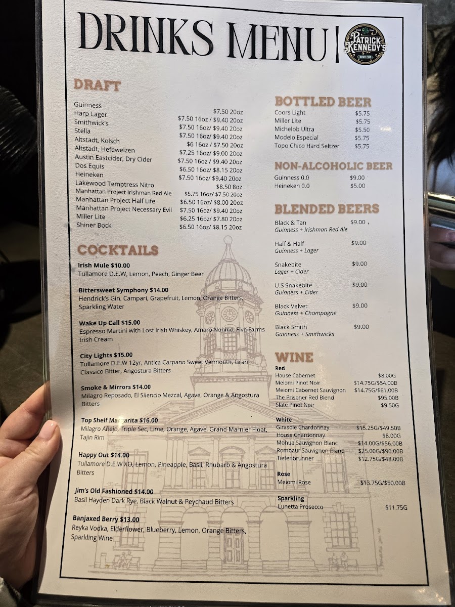 Menu Patrick Kennedy's Irish Pub-4