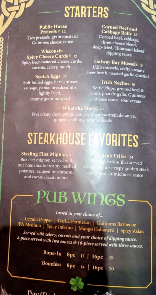 Menu Patrick Kennedy's Irish Pub-6