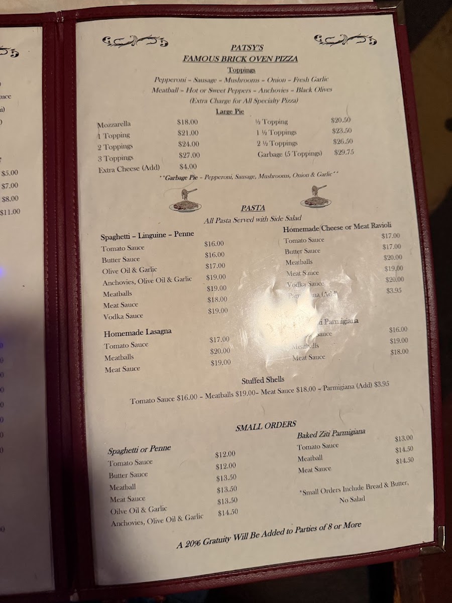 Menu Patsy's Tavern & Restaurant-2