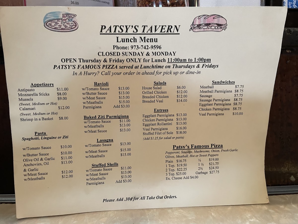 Menu Patsy's Tavern & Restaurant-4