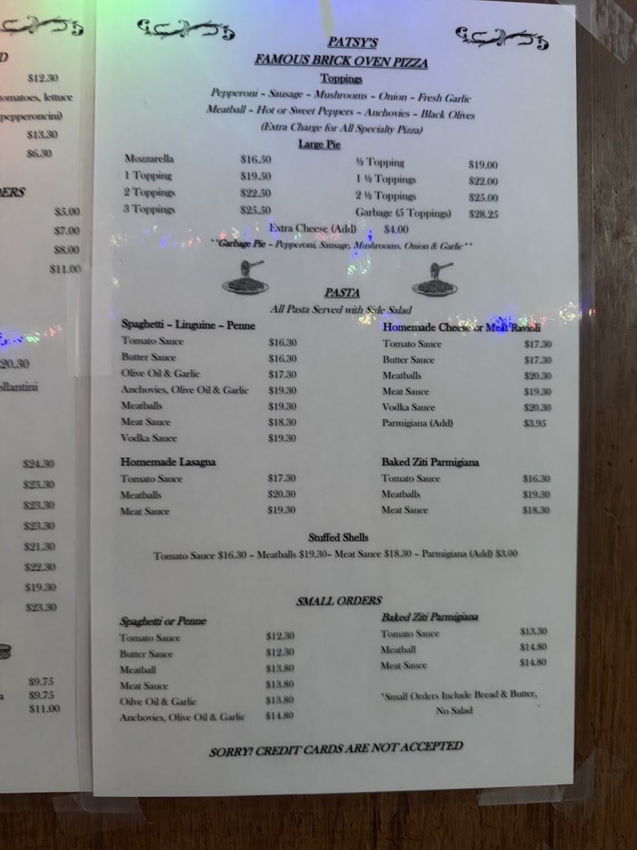 Menu Patsy's Tavern & Restaurant-5