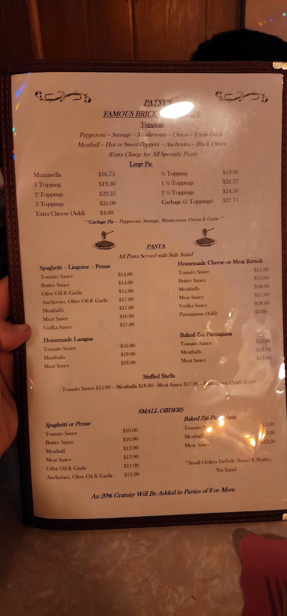 Menu Patsy's Tavern & Restaurant-8