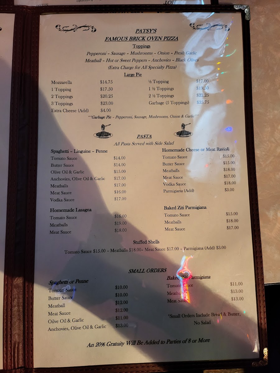 Menu Patsy's Tavern & Restaurant-9