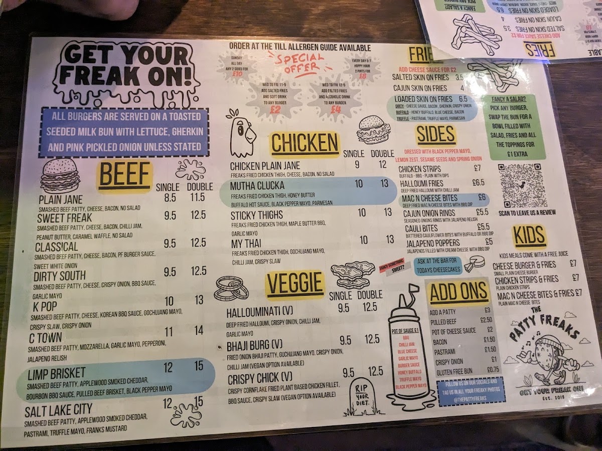 Menu Patty Freaks Lichfield-2