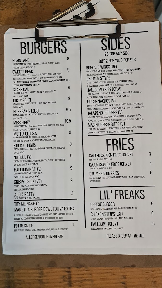 Menu Patty Freaks Lichfield-3