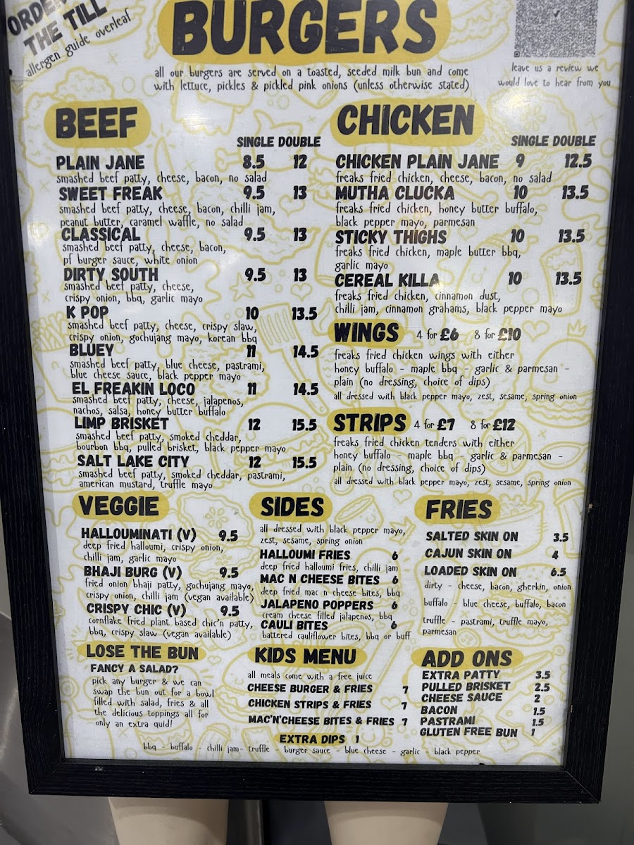 Menu Patty Freaks Lichfield-5