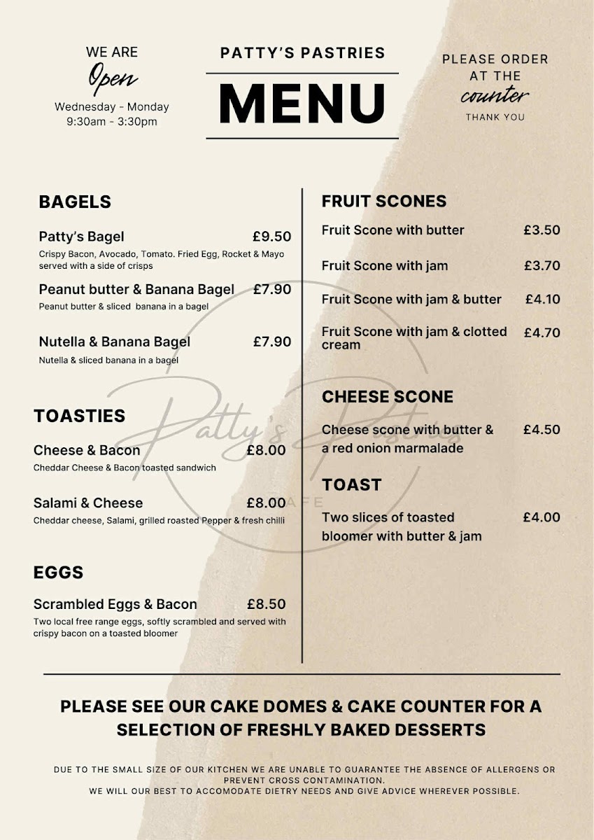 Menu Patty's Pastries-1