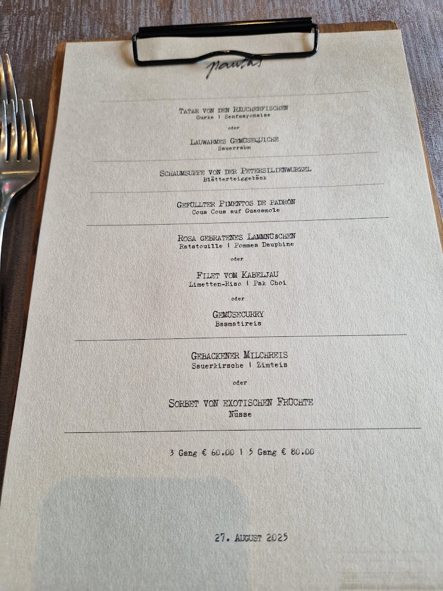 Menu Paulas Á La Carte Restaurant-1