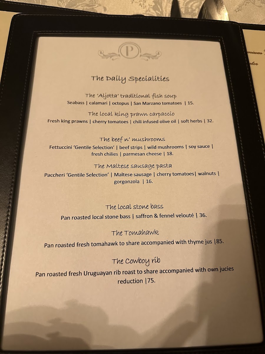 Menu Paul's Bistro-1