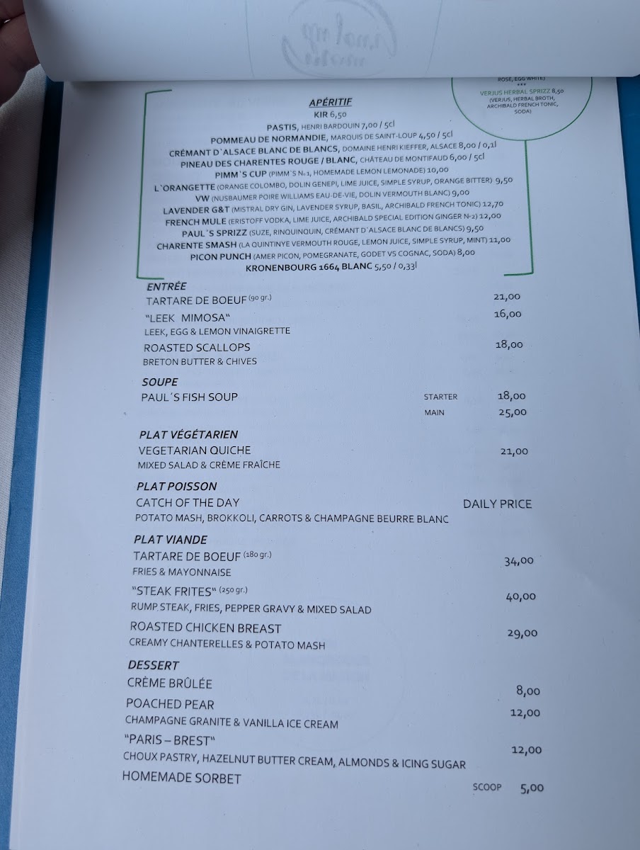Menu Paul's Brasserie-1