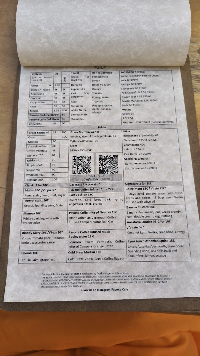 Menu Pavone Cafe-1