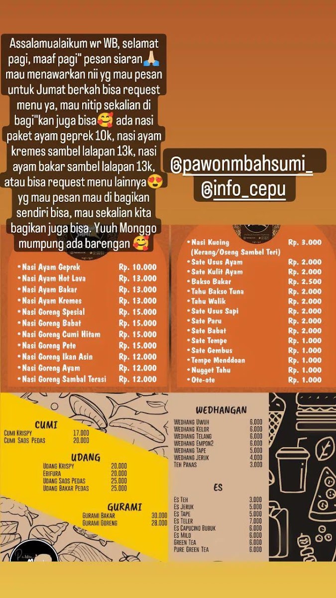 Menu Pawon Mbah Sumi-1