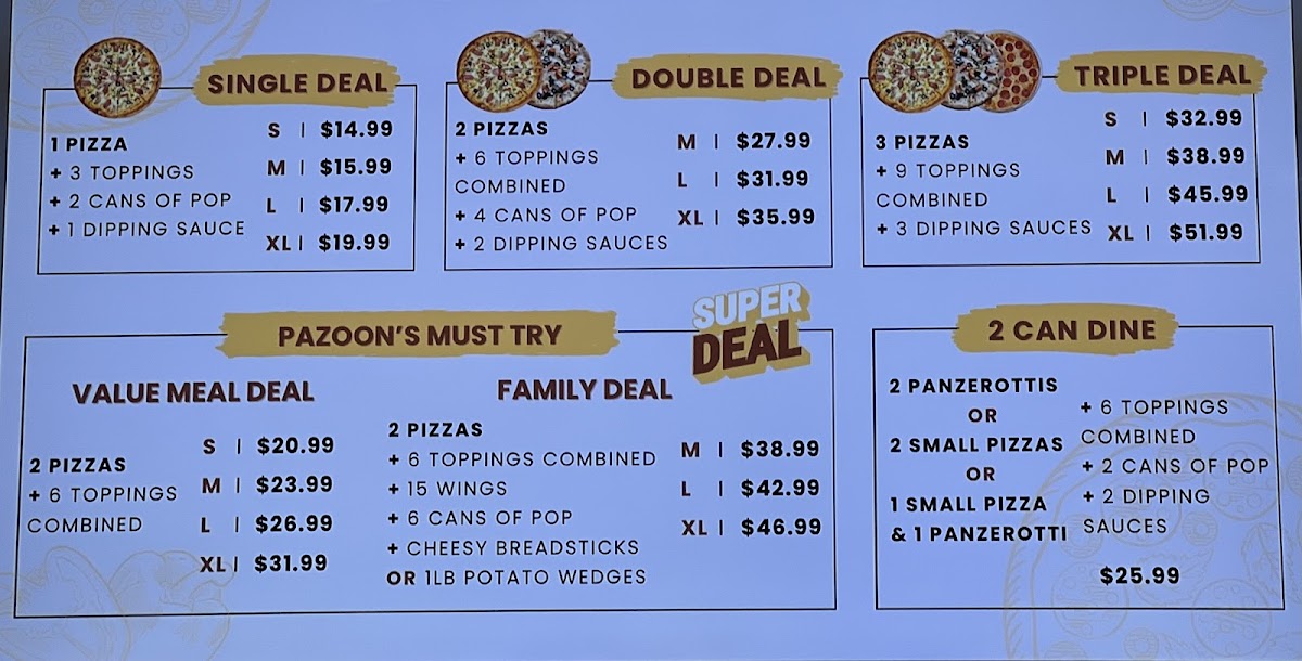 Menu Pazoon's Pizza-1
