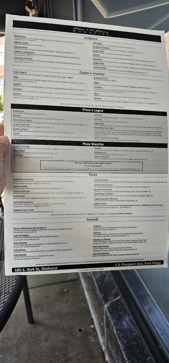 Menu Pazzi Di Pizza Park Ridge-6