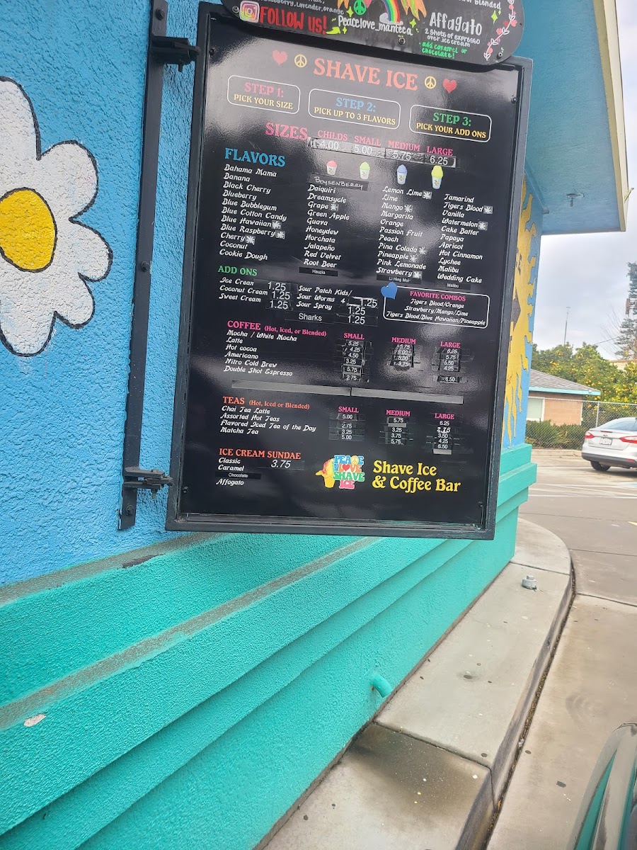 Menu Peace Love Shave Ice-2