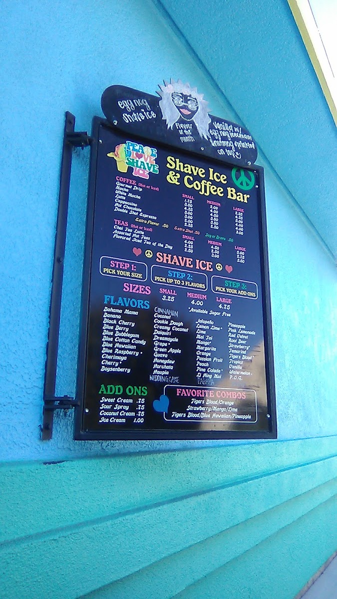 Menu Peace Love Shave Ice-7
