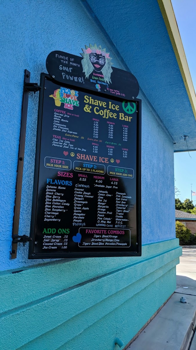 Menu Peace Love Shave Ice-9
