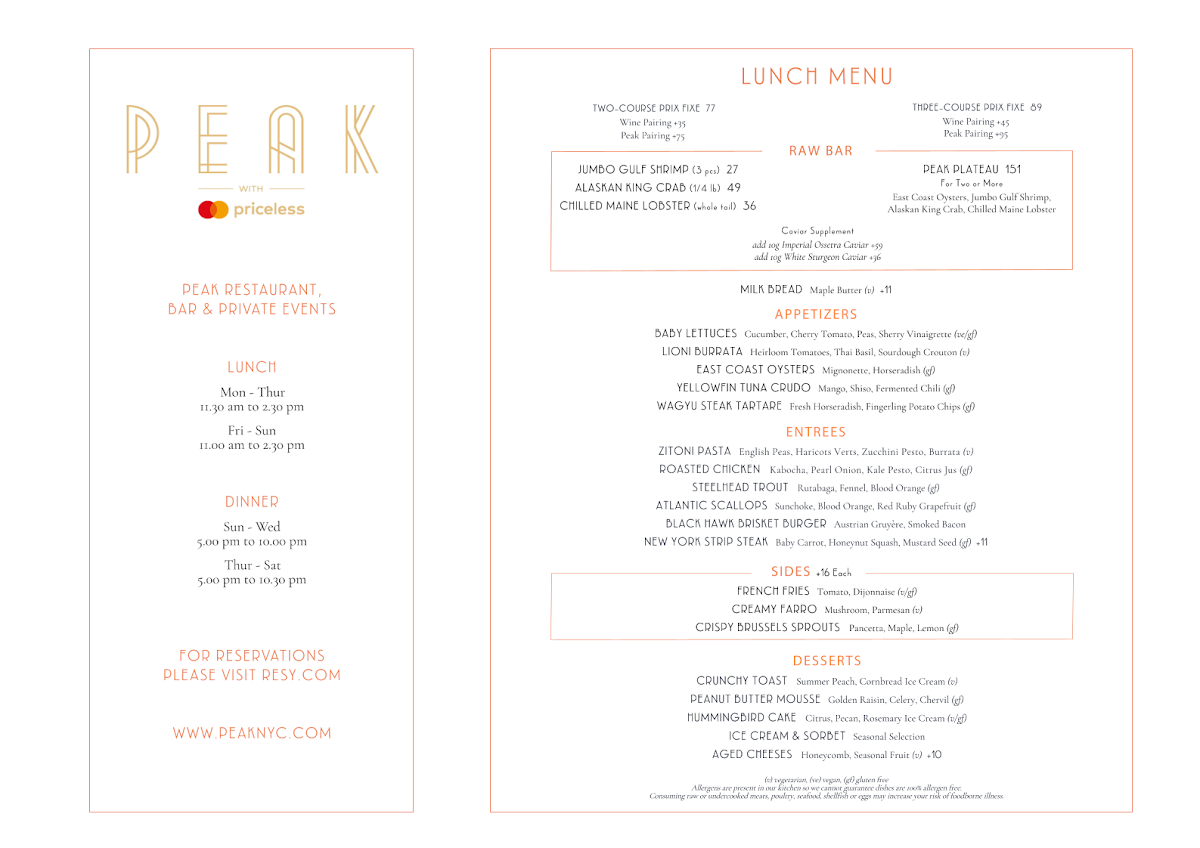 Menu Peak With Priceless Restaurant & Bar-1