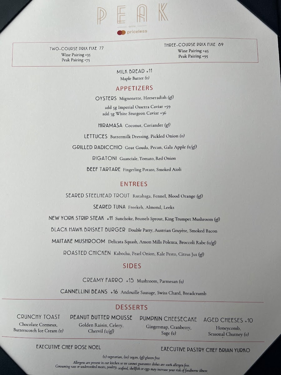 Menu Peak With Priceless Restaurant & Bar-2