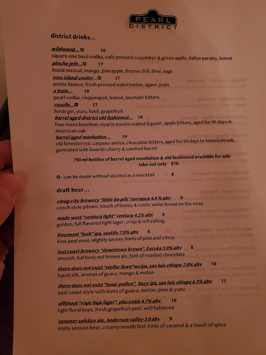 Menu Pearl District Restaurant-2