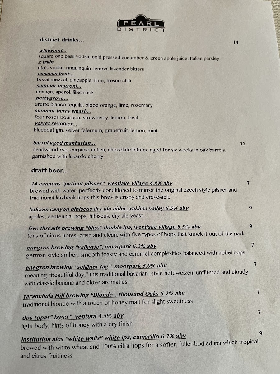 Menu Pearl District Restaurant-4