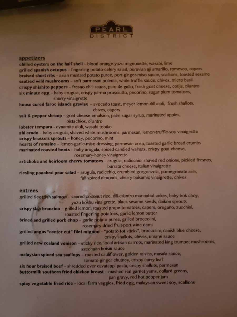 Menu Pearl District Restaurant-8