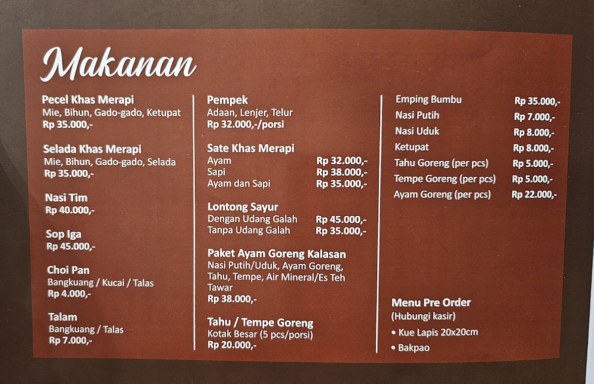 Menu Pecel Merapi Cabang Pontianak-2