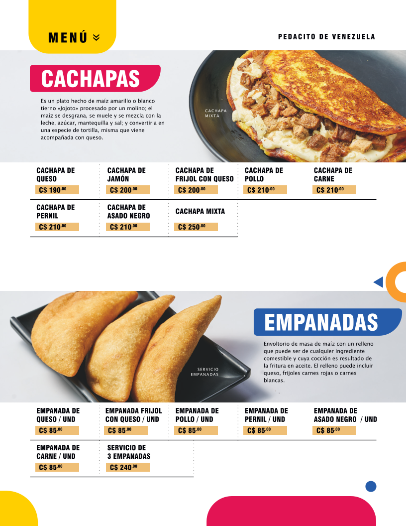 Menu Pedacito De Venezuela En Managua-3