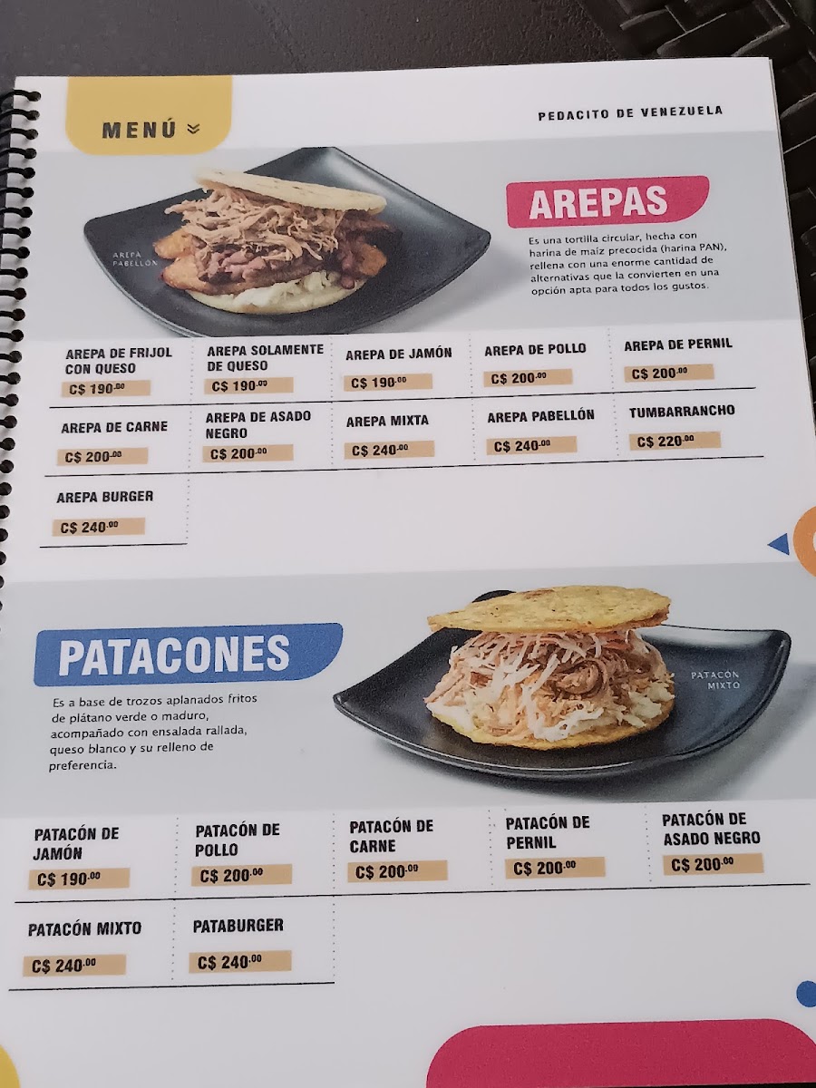 Menu Pedacito De Venezuela En Managua-6
