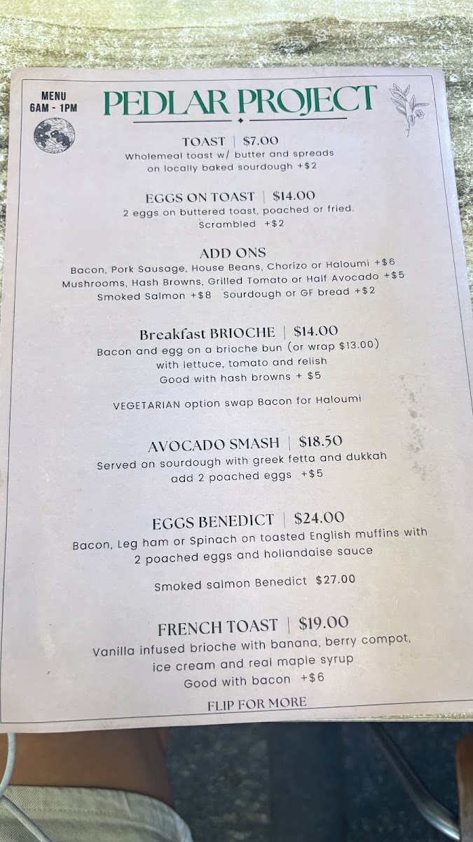 Menu Pedlar Project-1