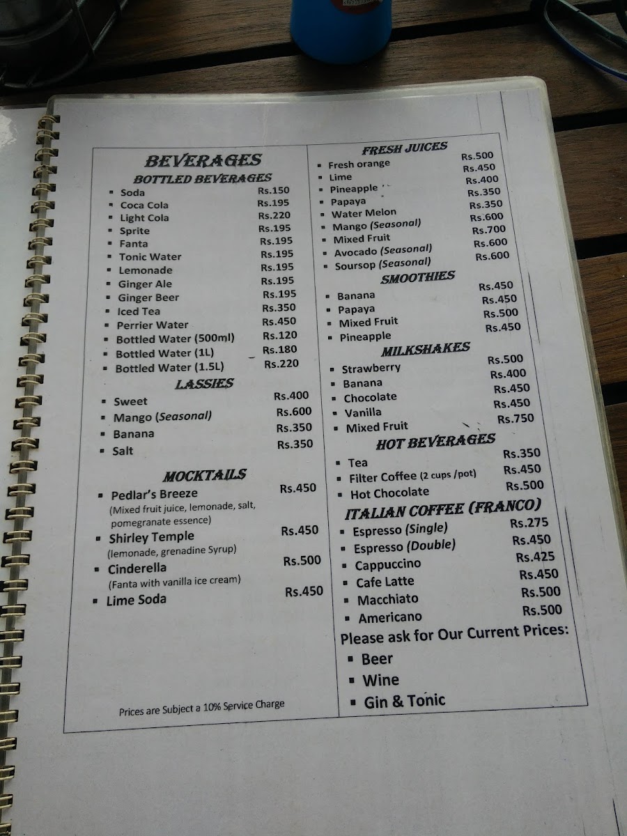 Menu Pedlar's Corner Cafe-8