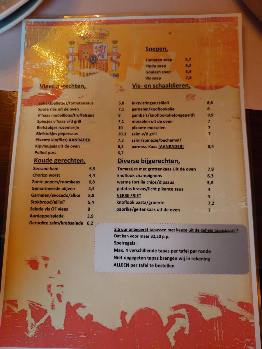 Menu Pedro's Tapasbar-2