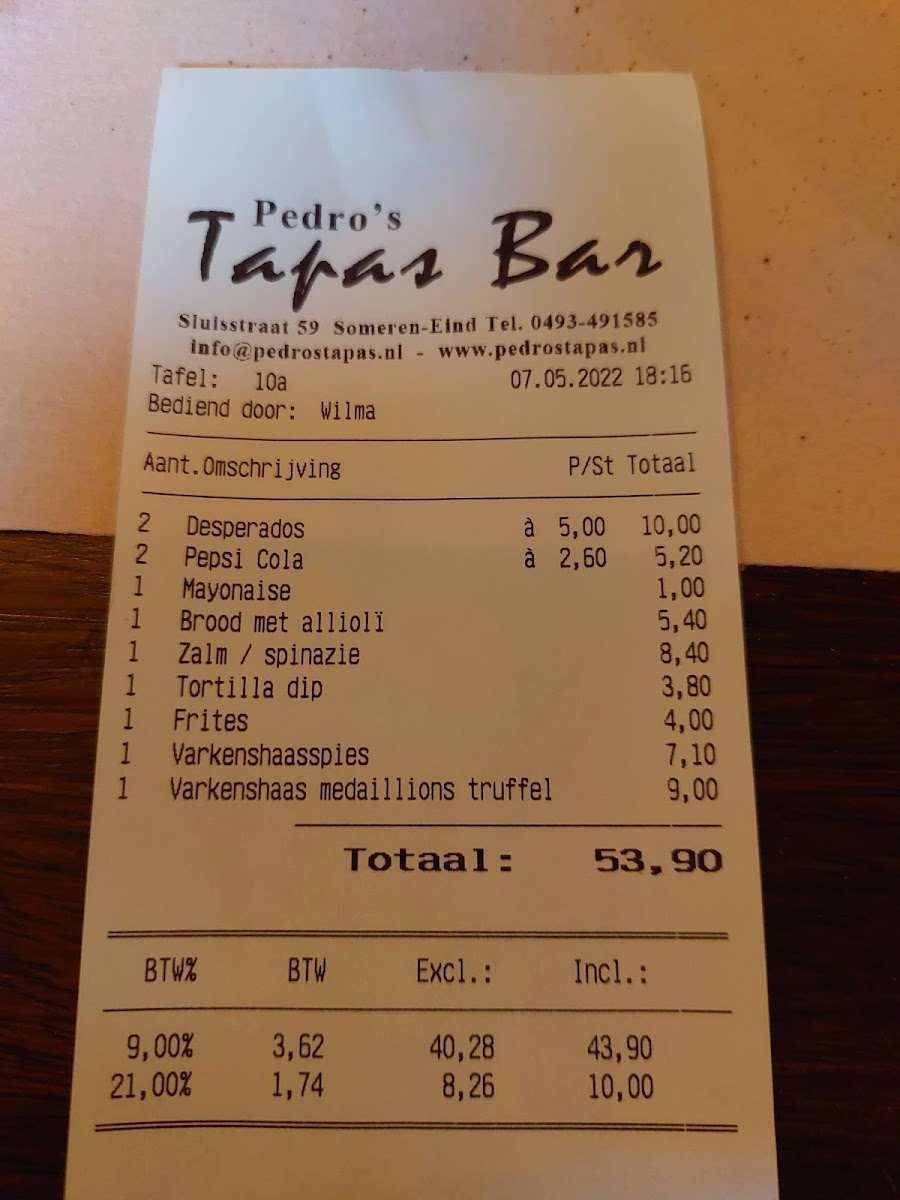 Menu Pedro's Tapasbar-3