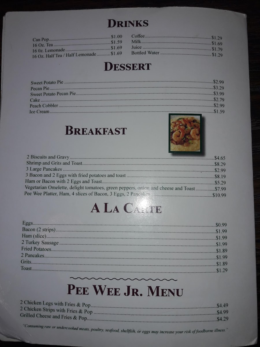 Menu Pee Wees Restaurant.-6