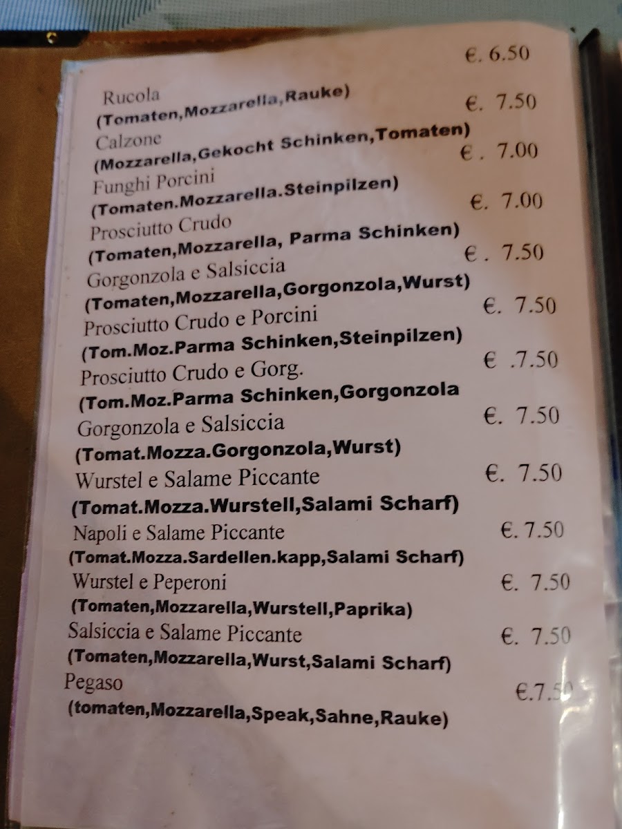 Menu Pegaso-1