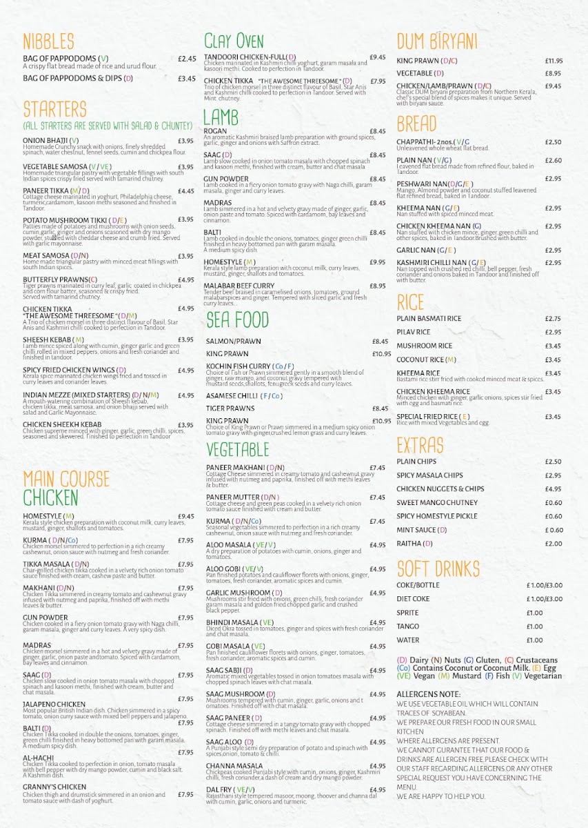 Menu Penarth Curry Hut-1