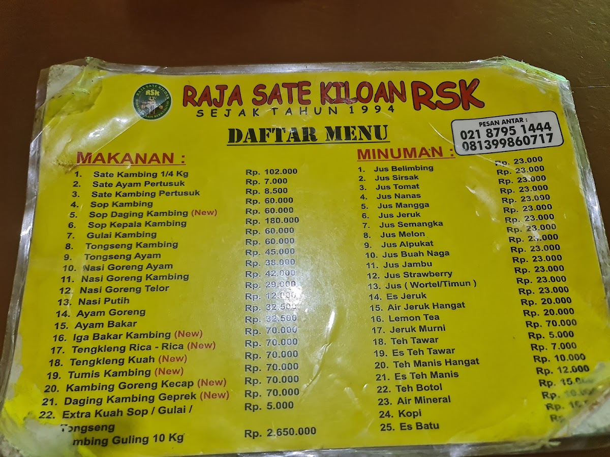 Menu Penggemar Sate Kiloan Psk Sentul-1